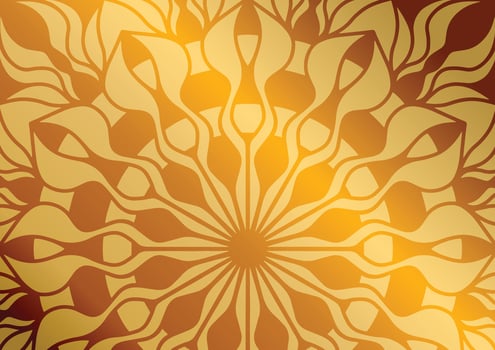 Gold luxury mandala flower geometric background vector