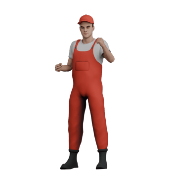 3D Model of Male Mechanic. A male mechanic stands while giving encouragement. Professional Auto Expert png