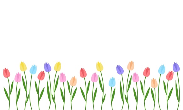 Color Tulips isolated on white background. vector
