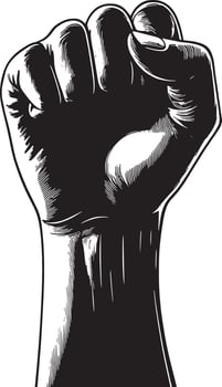 Front view of hand showing palm vector