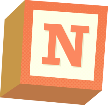 A block with the letter n on it png