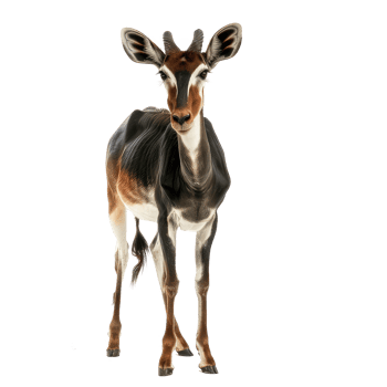 Okapi front view full body isolate on transparency background png
