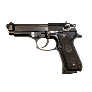 Bullet gun side view full length isolate on transparency background png