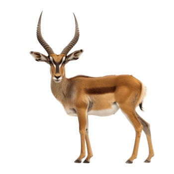 Antelope full body isolate on transparency background png