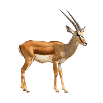 Antelope full body isolate on transparency background png