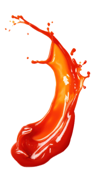 a splash of ketchup on a curve shape bold lines stunning isolate on transparency background png