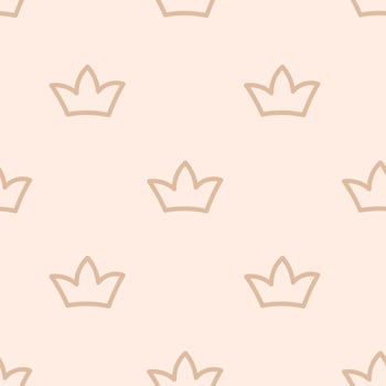 Crown Minimal doodle seamless pattern vector