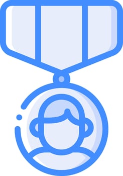A medal with a person in the center vector