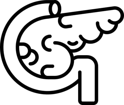 A black and white outline of a liver vector