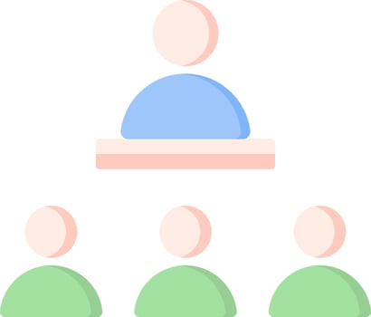 A group of people standing around a person in front of them vector