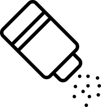 A black and white icon of a bottle of salt vector