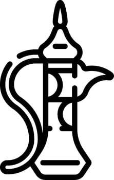 A black and white drawing of a black and white arabic vector