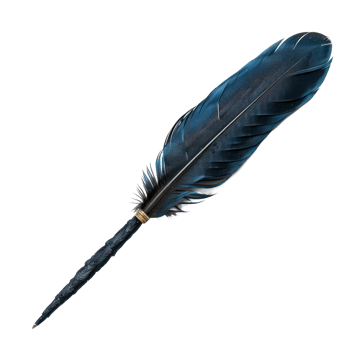 floated quill pen isolate on transparency background png