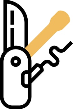 A knife with a handle and a knife blade vector