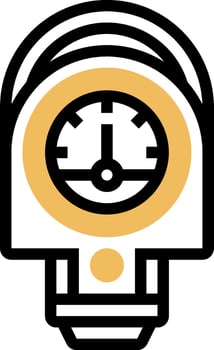 A clock in the shape of a head vector