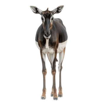 Okapi front view full body isolate on transparency background png