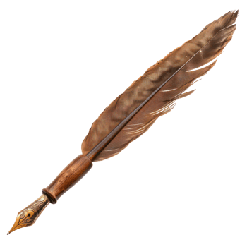 floated quill pen isolate on transparency background png