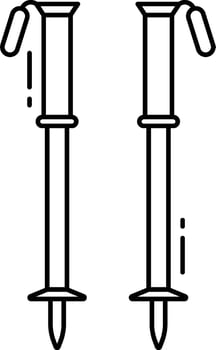 Two metal spikes with handles on a white background vector