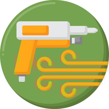 A flat icon of a hot glue gun vector