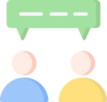 Two people are talking to each other with speech bubbles vector