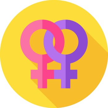 A flat icon of a female and male symbol vector
