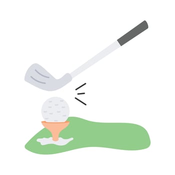 Golf ball and club for precision play on the green vector