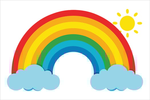 The Rainbow's Glow in a Cloudy Sky vector