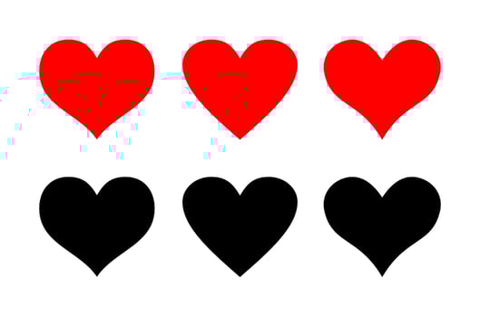 Set Of Heart Love Shape On White Background vector