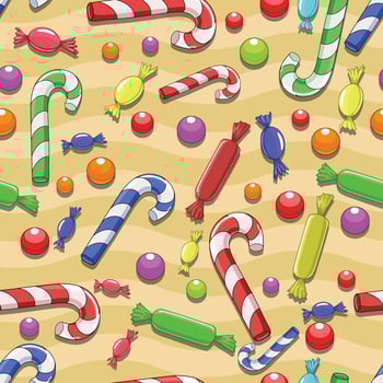 Seamless candies background vector