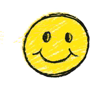 Kids drawing. Doodle emoticons. emoji character with smile face, funny face. isolated on white background vector