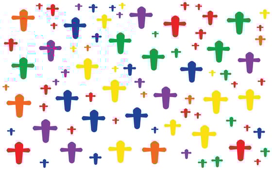 A colorful cross pattern on a white background vector