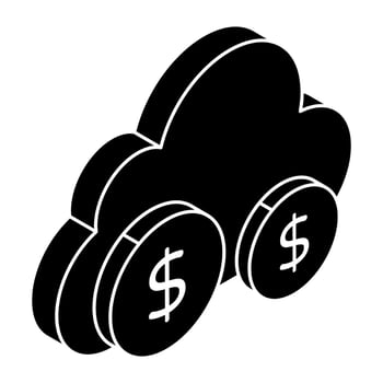 Trendy design of cloud earning vector