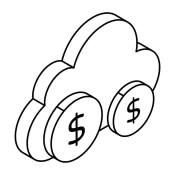 Trendy design of cloud earning vector