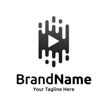 A black and white logo for a brand name vector