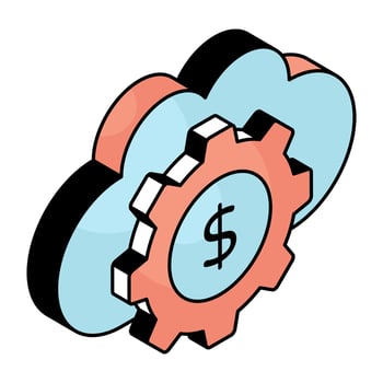 Modern design icon of cloud money setting vector