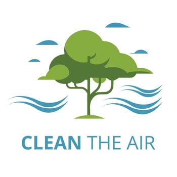 Minimalist Modern Clean The Air T Shirt Design, Reduce Air Pollution T Shirt Design vector