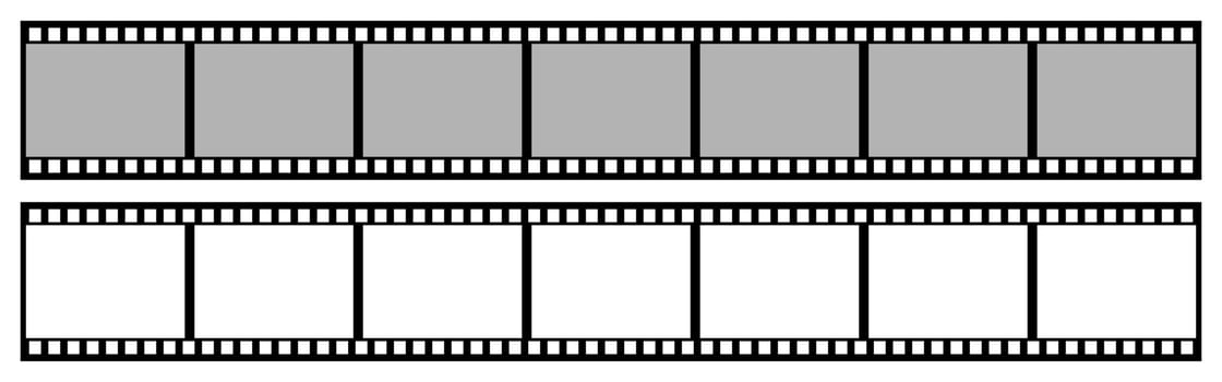 Filmstrip with frames. Realistic film strip icon used for cinema reel, photography elements. vector