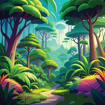 dschungel with tree illustration vector