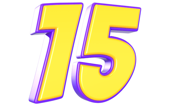 15 Number 3D Yellow And Purple png
