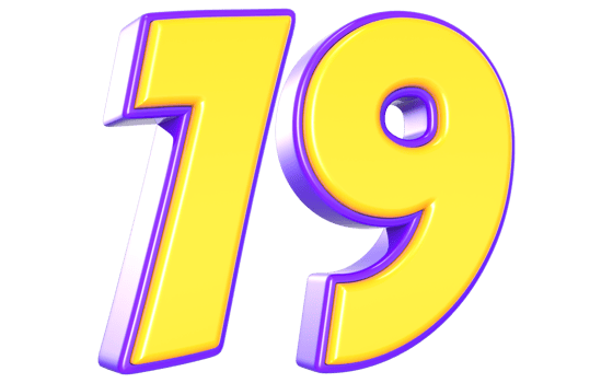19 Number 3D Yellow And Purple png