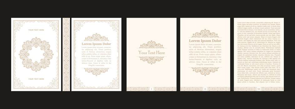 Ornamental book cover design template vector