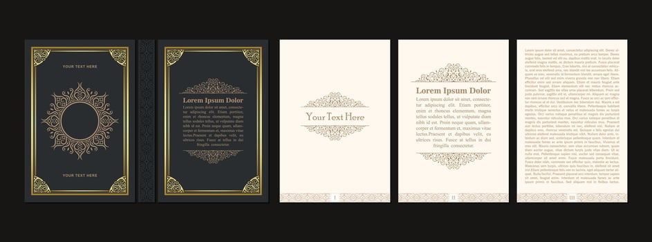 Luxury gold ornamental book cover design vector