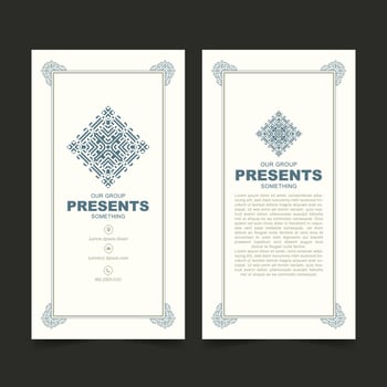 Vintage ornament pattern business card design vector