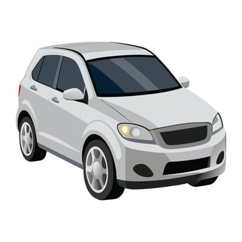 crossover car ice silver color illustration design on white background vector