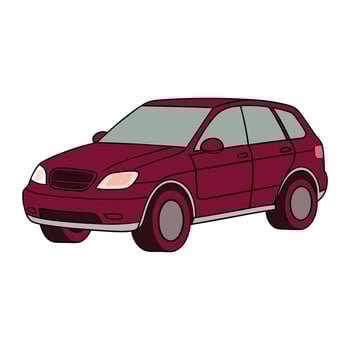 crossover car burgundy color illustration design on white background vector