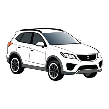 crossover car pearl white color illustration design on white background vector