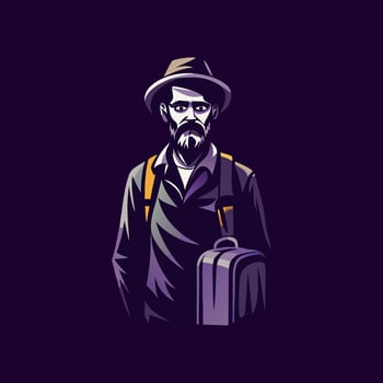 Adult man icon in flat style vector