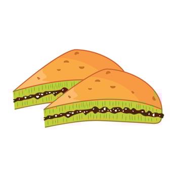 sweet terang bulan or martabak manis Indonesian dessert vector