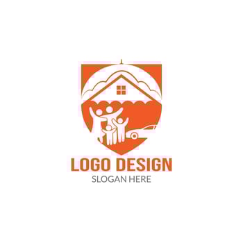 a logo design for a home and family vector