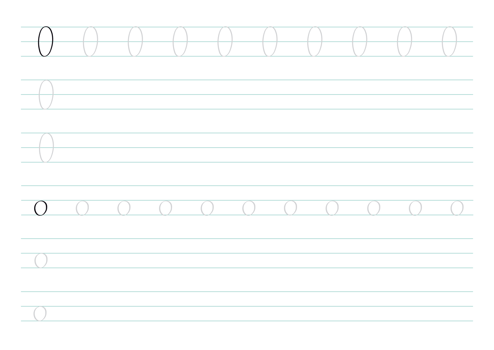 Letter O for kids to practice png